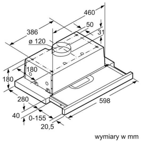 Máy hút mùi âm tủ Bosch DFT63AC50
