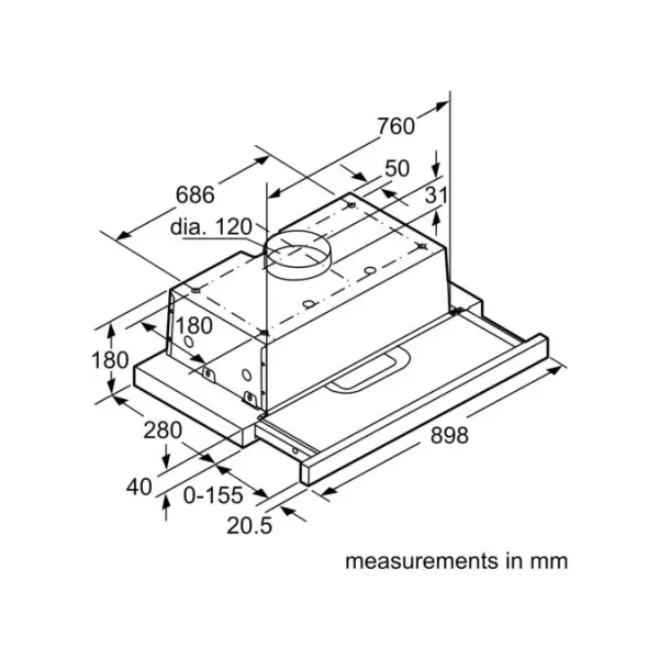 Máy hút mùi Bosch DFT93AC50 Series 4